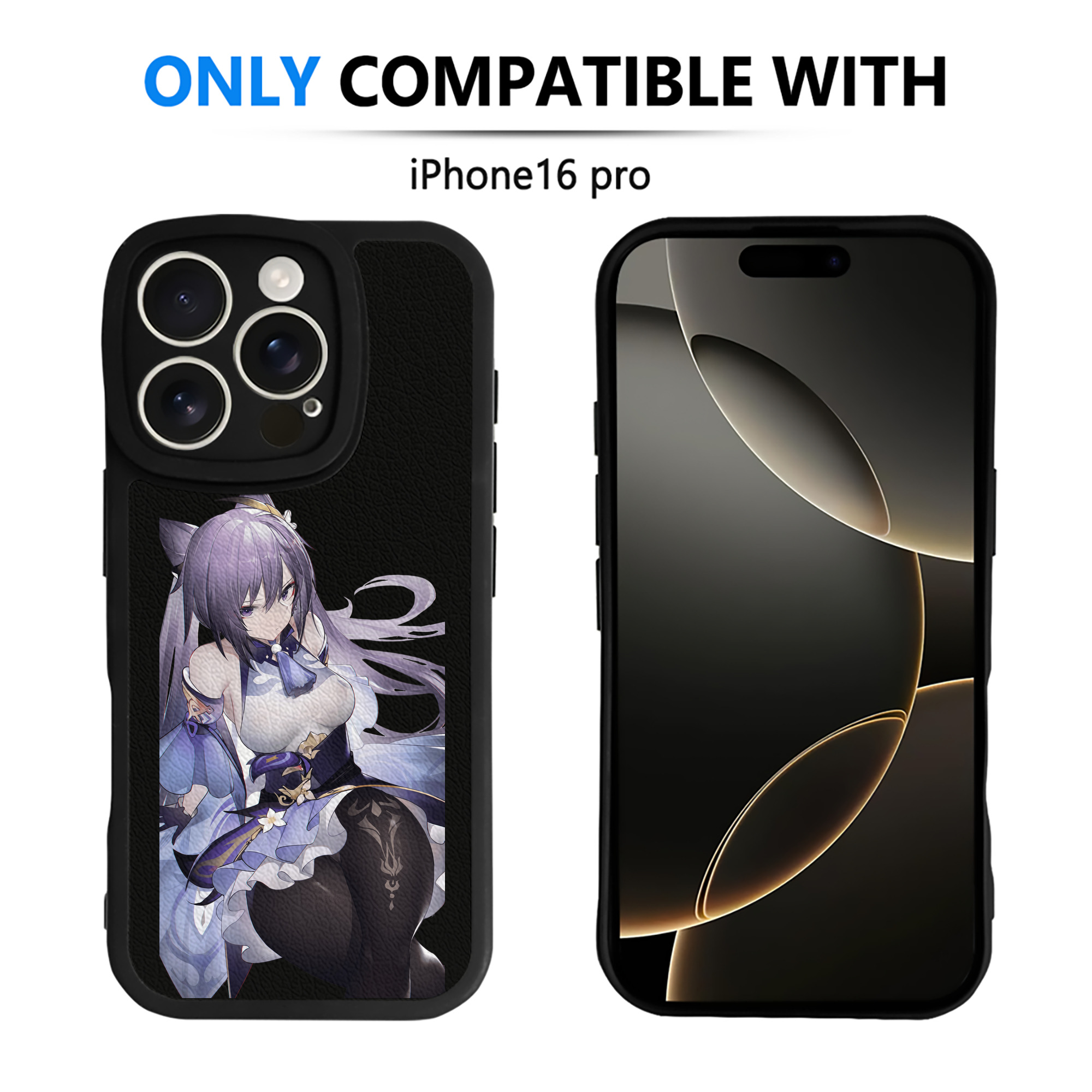 げんし神 刻晴 こくせい genshin Kokusei 【iPhone 16シリーズ対応】シリコンスマホケース（レザー調） 材質：シリコン
